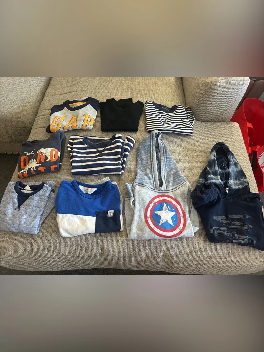 Lot of 9 heavy long sleeve shirts and hoodies for boys size 3T